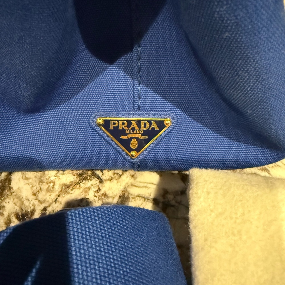 Pristine Prada Canapa Tote in Cobalto (blue) - Picture 9 of 13